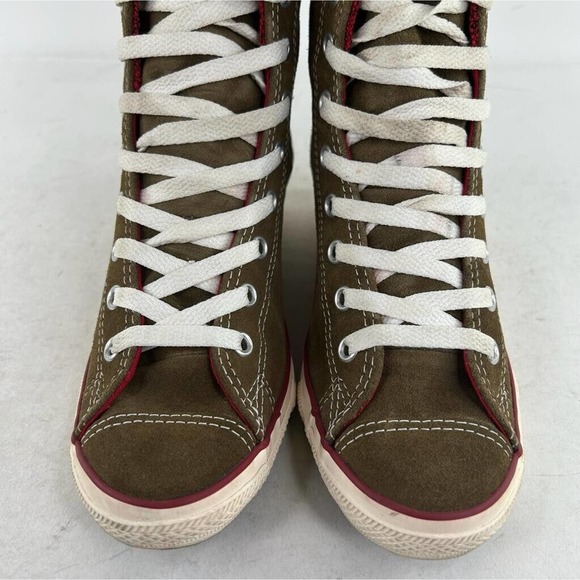 Converse Women's CT Hi-Ness XHI Brown Red Boots US 7 Wedge Lace-Up Sneakers - Picture 4 of 15